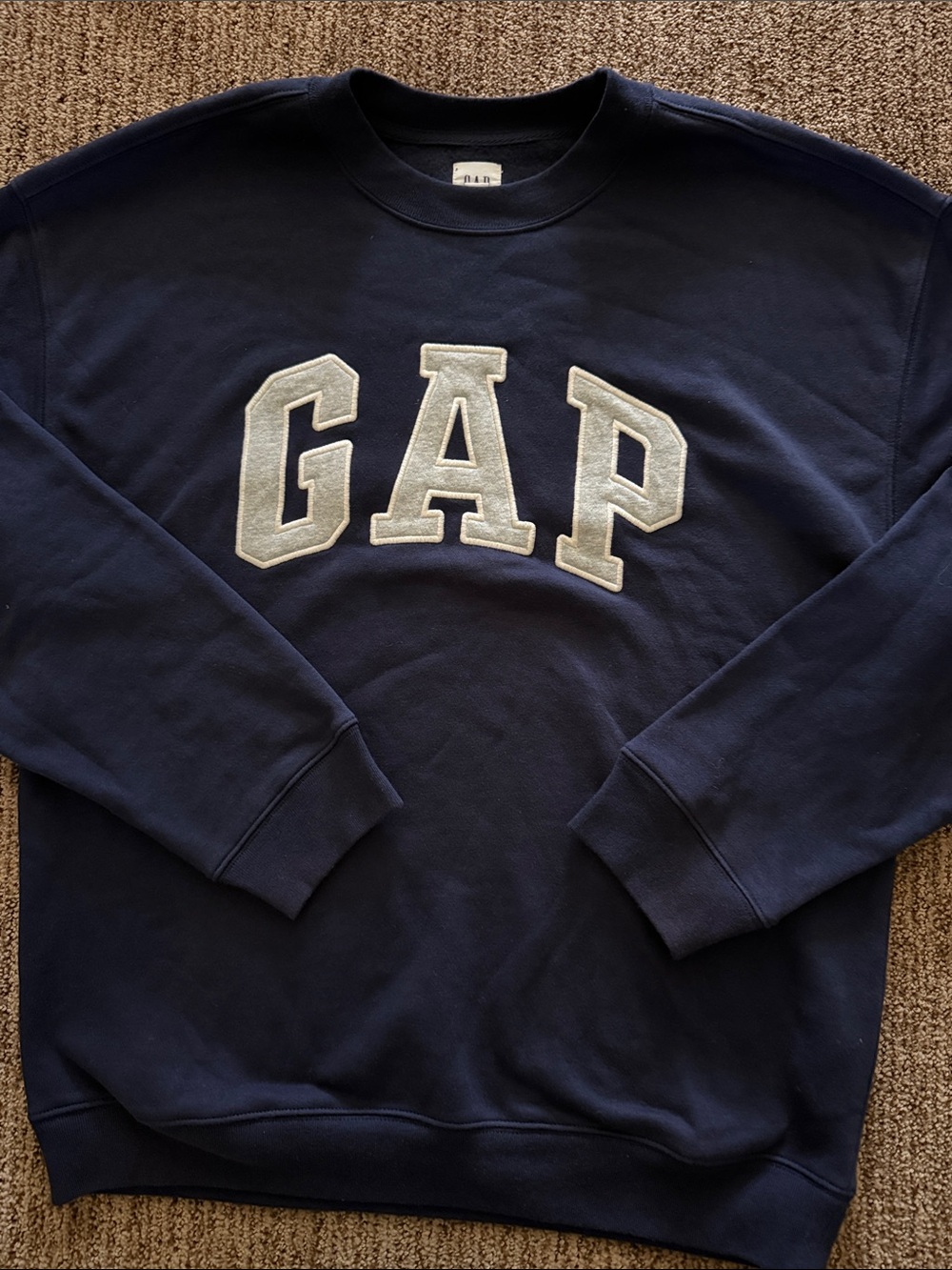 GAP Navy Crewneck Sweatshirt with White Appliqué Logo